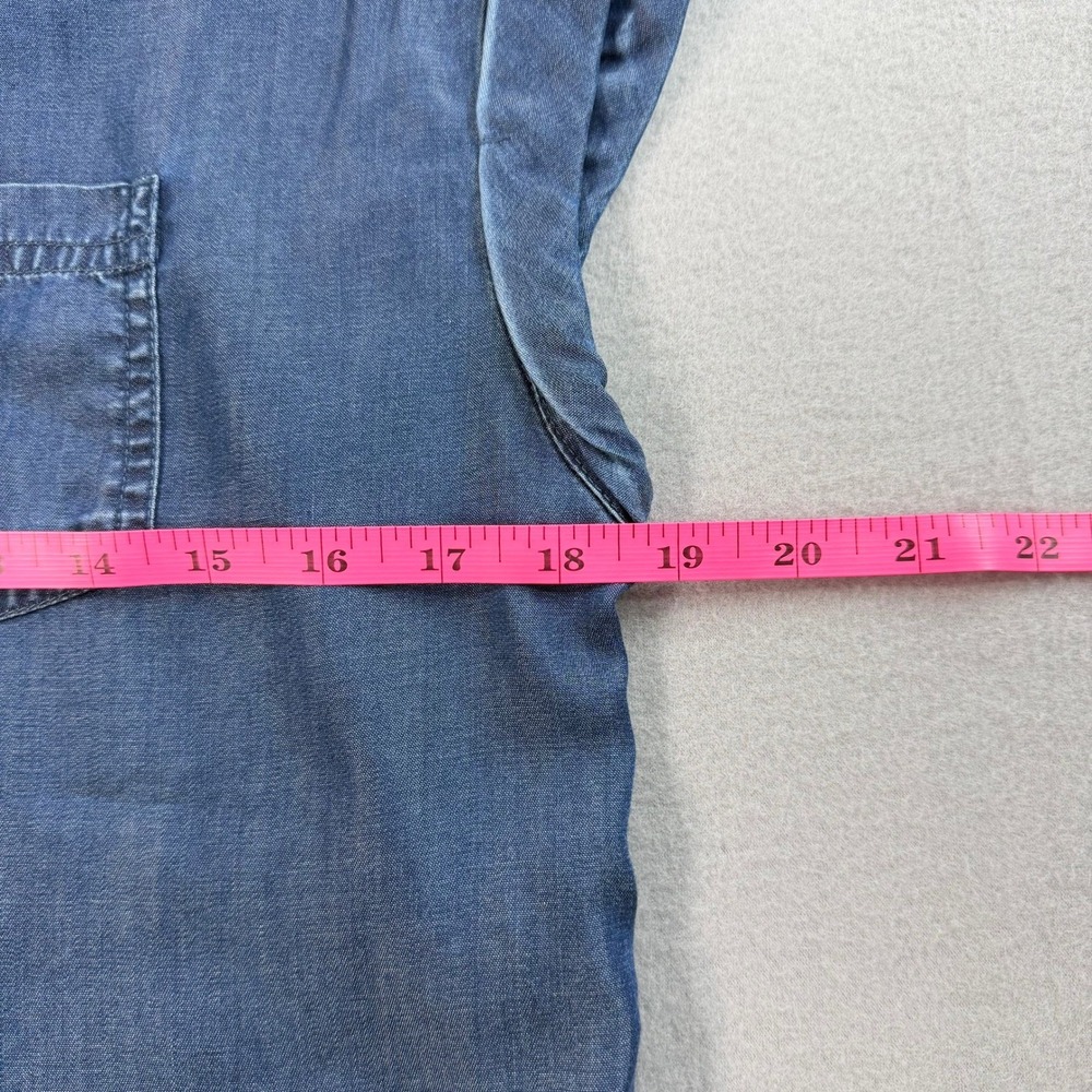 Prana Blue Chambray Button down Shirt XS Tencel Hiking Casual Minimalist - Picture 5 of 10